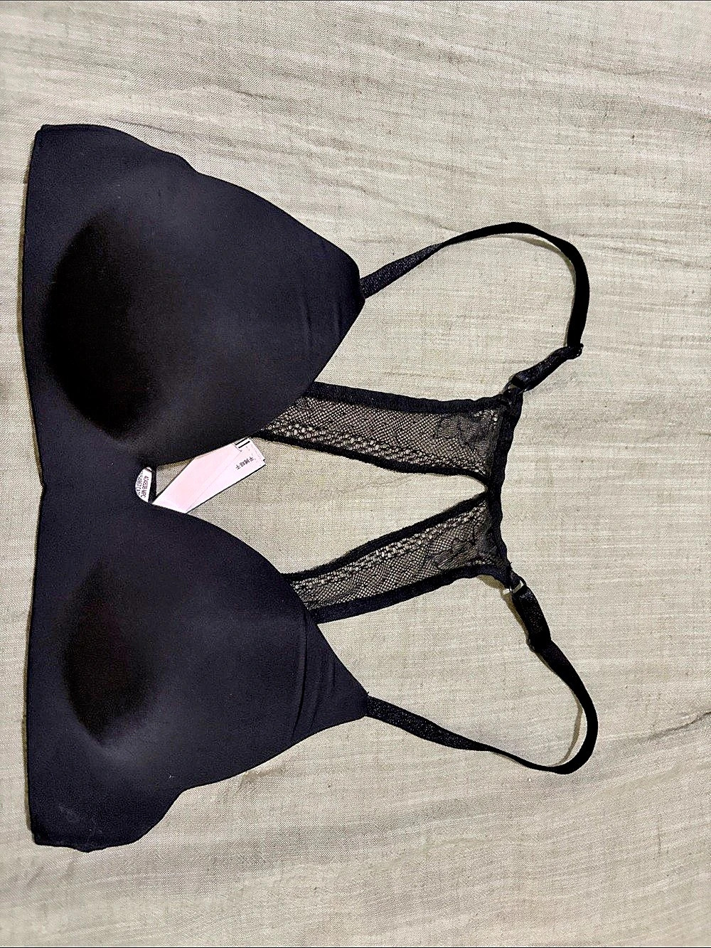 Victoria's Secret Lightly Lined Lace Racerback Bra Black 34A